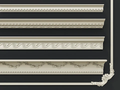 Classic carvings moldings 4 3D Model