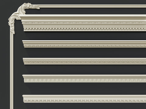 Classic carvings moldings 4 3D Модель