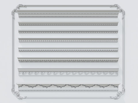 Classic carvings moldings 4 3D Модель