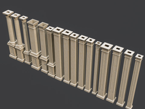 Classic colums 5 3D Model