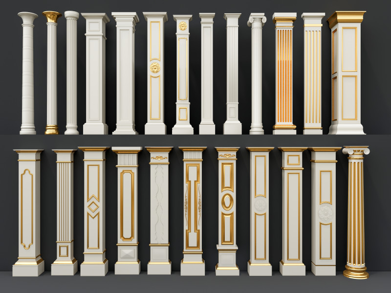 Classic colums 6 Model 3D .c4d .max .obj .3ds .fbx .stl .blend