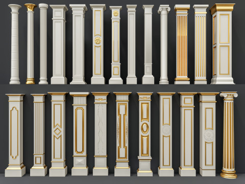 Classic colums 6 Model 3D