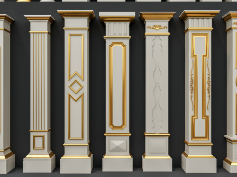 Classic colums 6 Model 3D