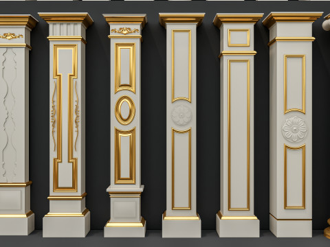 Classic colums 6 Model 3D