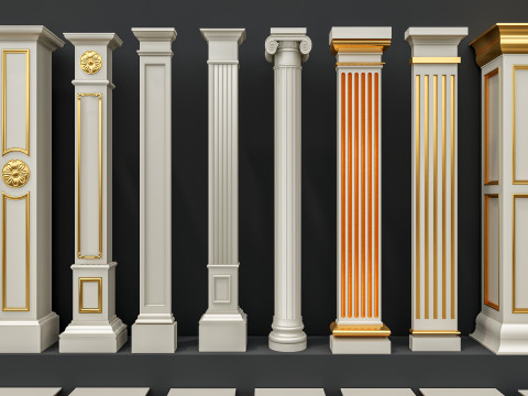 Classic colums 6 Model 3D