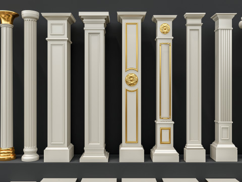 Classic colums 6 Model 3D