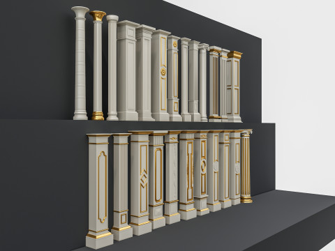 Classic colums 6 Model 3D