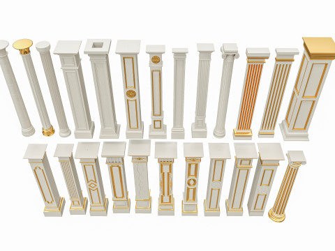 Classic colums 6 Model 3D