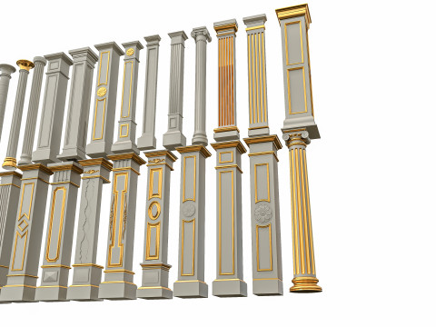 Classic colums 6 Model 3D