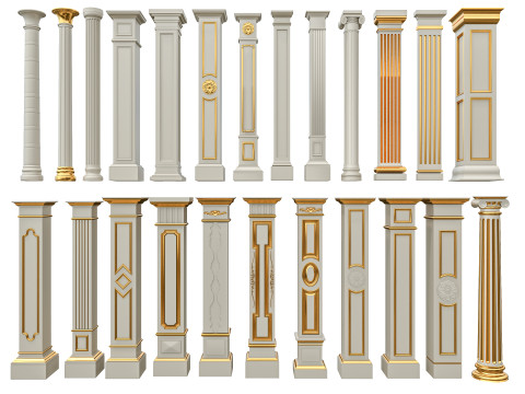 Classic colums 6 Model 3D