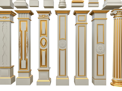 Classic colums 6 Model 3D