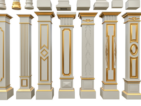 Classic colums 6 Model 3D