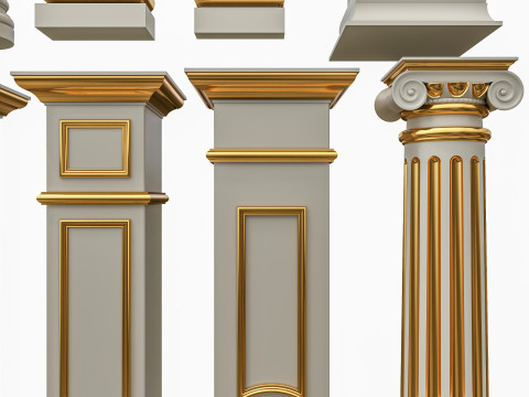 Classic colums 6 Model 3D