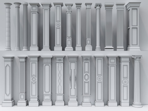 Classic colums 6 Model 3D