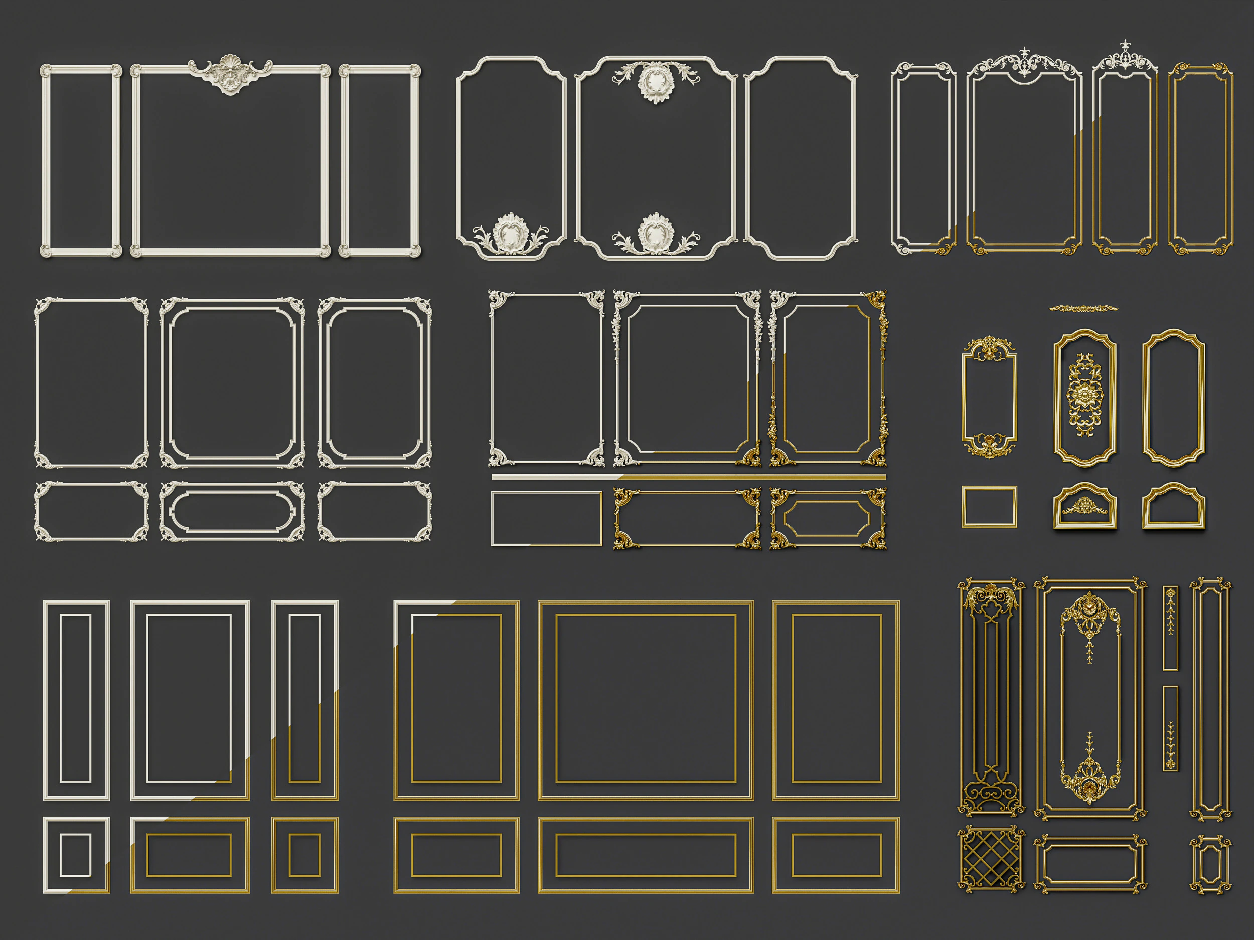 Molduras de esculturas cl&aacute;ssicas 9 Modelo 3D .c4d .max .obj .3ds .fbx .stl .blend 