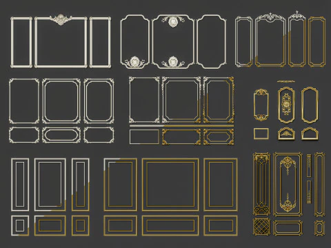 经典雕刻线条 9 3D 模型