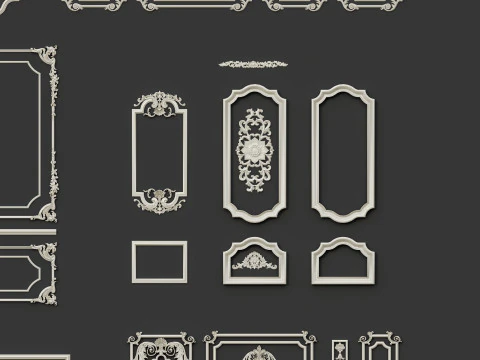 Molduras de esculturas cl&aacute;ssicas 9 Modelo 3D