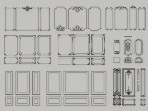 Molduras de esculturas cl&aacute;ssicas 9 Modelo 3D