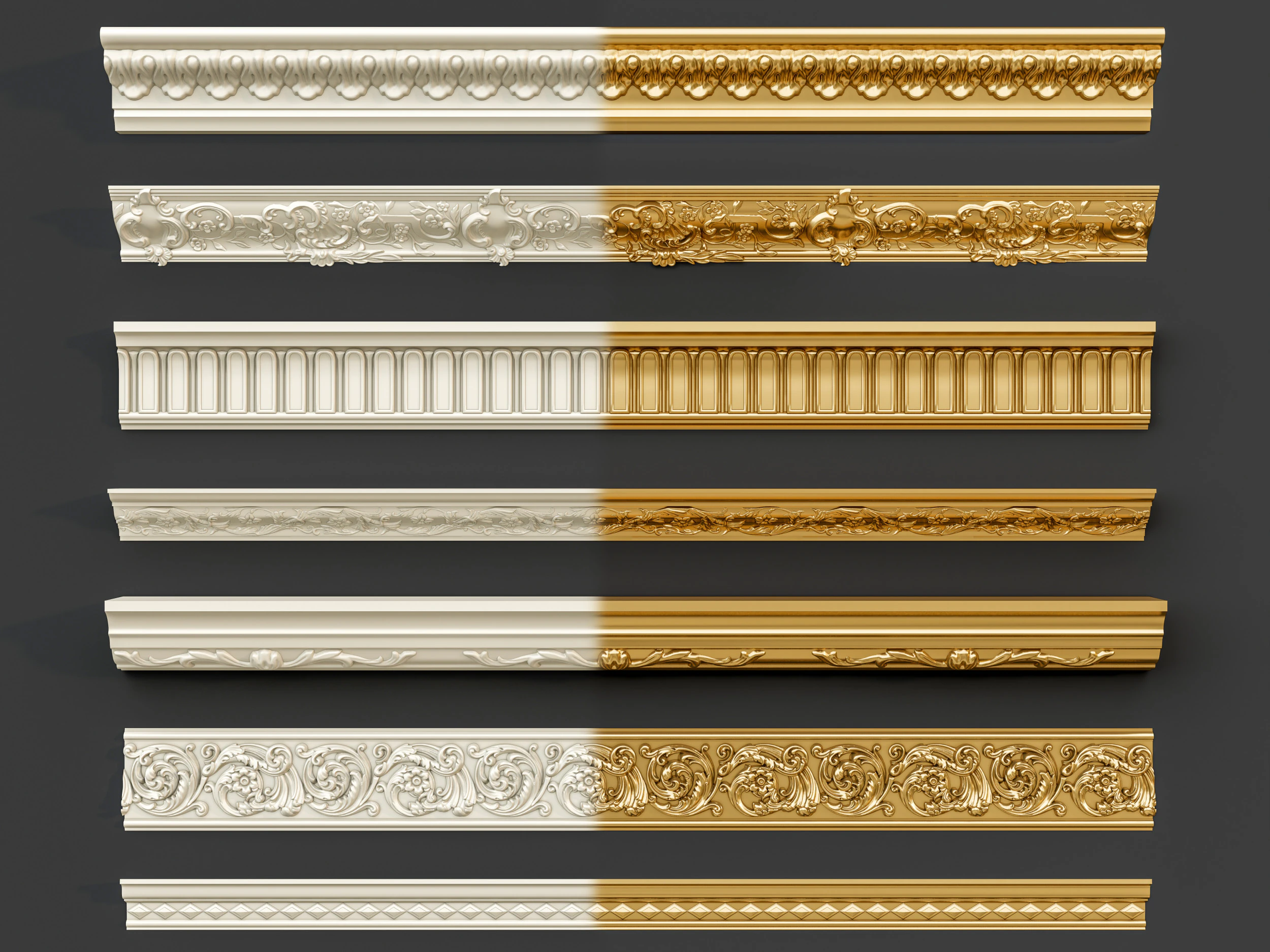 Molduras de esculturas clássicas 10 Modelo 3D .c4d .max .obj .3ds .fbx .stl .blend