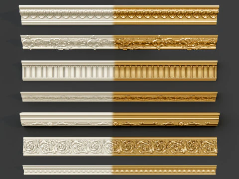 经典雕刻线条 10 3D 模型