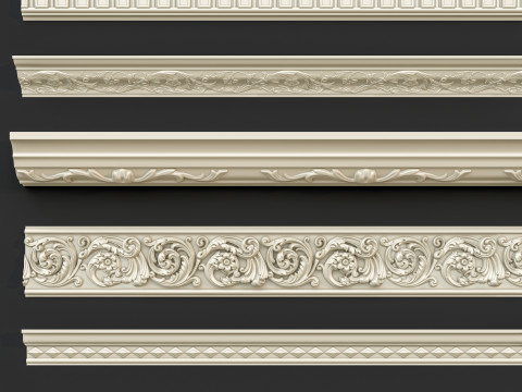 Classic carvings moldings 10 Modèle 3D