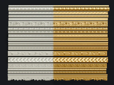 古典的な彫刻モールディング 11 3Dモデル