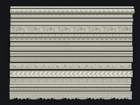 Classic carvings moldings 11 3D Model