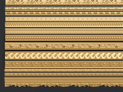 Classic carvings moldings 11 3D Model