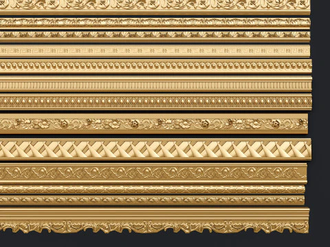 Classic carvings moldings 11 3D Model