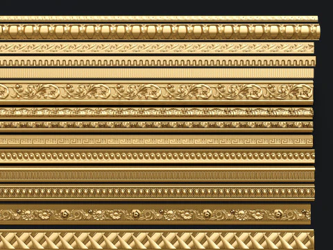 Classic carvings moldings 11 3D Model
