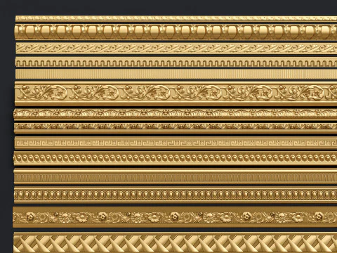 Classic carvings moldings 11 3D Model