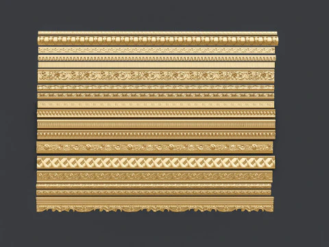Classic carvings moldings 11 3D Model