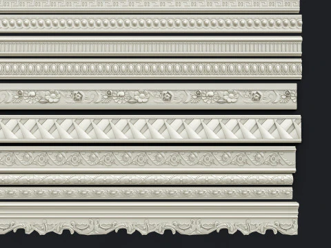 Classic carvings moldings 11 3D Model