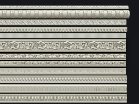 Classic carvings moldings 11 3D Model