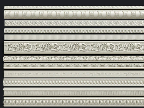 Classic carvings moldings 11 3D Model