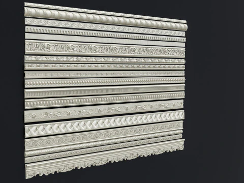 Classic carvings moldings 11 3D Model