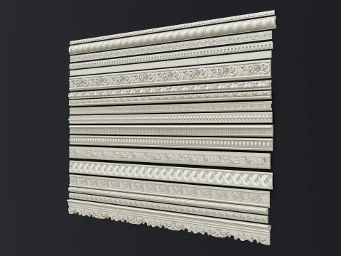 Classic carvings moldings 11 3D Model