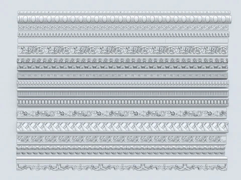 Classic carvings moldings 11 3D Model