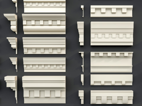 Classic carvings moldings 13 3D Model