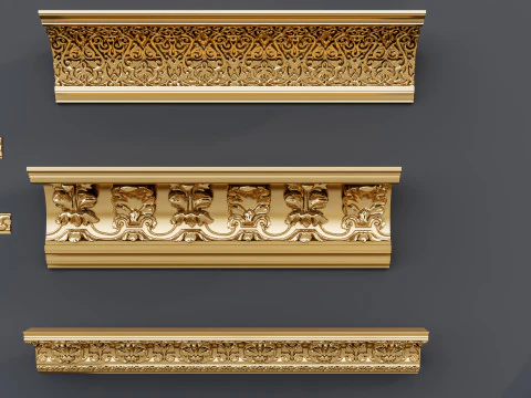 Classic carvings moldings 14 3D Model