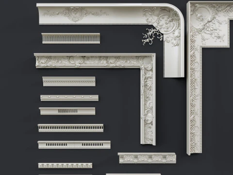 Classic carvings moldings 14 3D Model