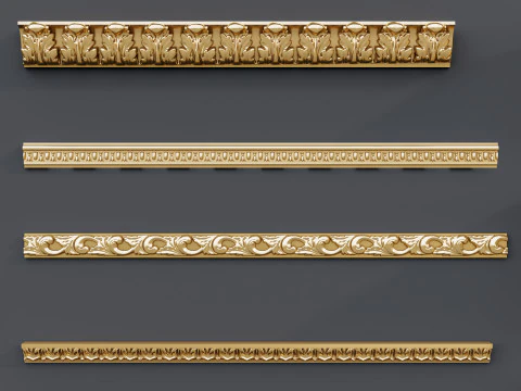 Classic carvings moldings 14 3D Model