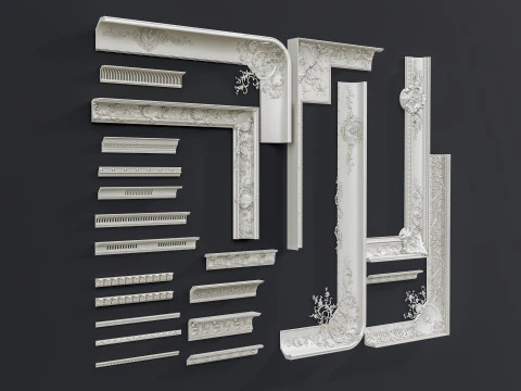 Classic carvings moldings 14 3D Model
