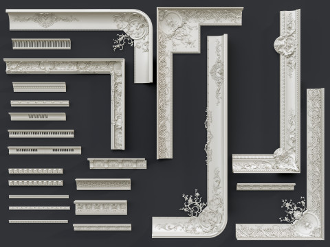 Classic carvings moldings 14 Modèle 3D