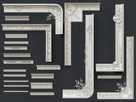 Classic carvings moldings 14 3D Model