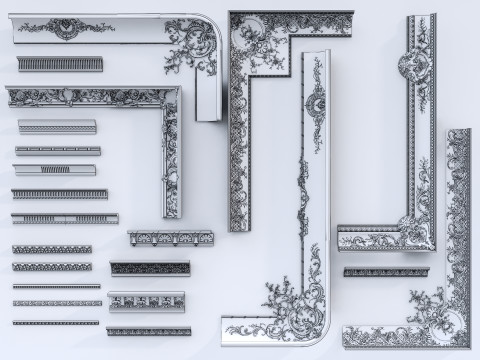 Classic carvings moldings 14 Modèle 3D