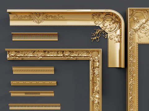 Classic carvings moldings 14 3D Model