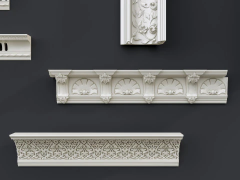 Classic carvings moldings 14 3D Model