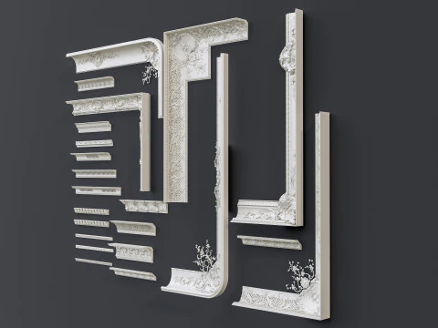 Classic carvings moldings 14 3D Model