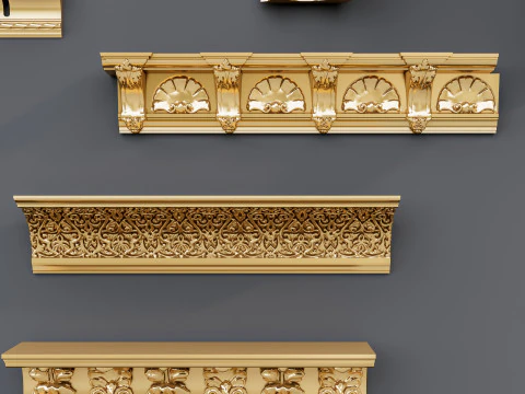 Classic carvings moldings 14 3D Model